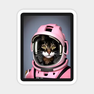 Pink Astronaut Cat- Modern Digital Art Magnet
