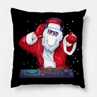 DJ Santa Illustration Pillow