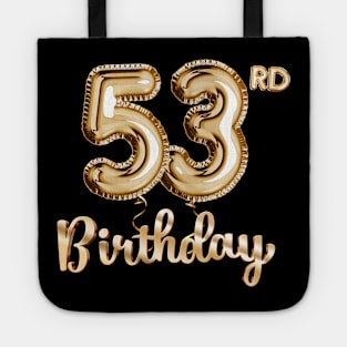 53rd Birthday Gifts - Party Balloons Gold Tote