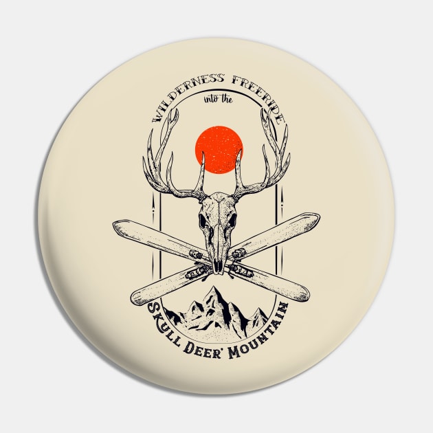 Skull deer mountain Pin by Mistersheep