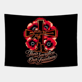 Their sacrifice our Freedom | Memorial day | veterans lover gifts Tapestry