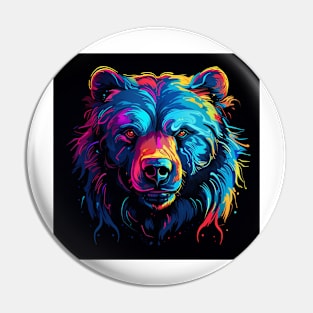 Bear Pop Neon Art 1 Pin