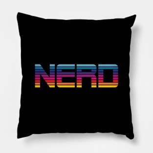 Colorful bold nerd statement Pillow