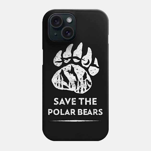 Environmental Awareness Bear's Footprint - Save the Polar Bears Vintage Phone Case by Inspire Enclave