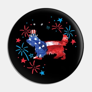 Yorkie Uncle Sam Hat 4Th Of July Pin