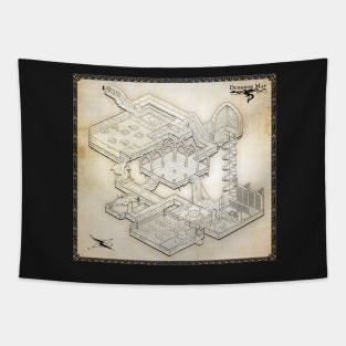 Isometric Dungeon Map Tapestry