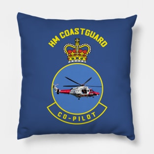 C0-Pilot - HM Coastguard rescue AugustaWestland AW189 helicopter based on coastguard insignia. Pillow