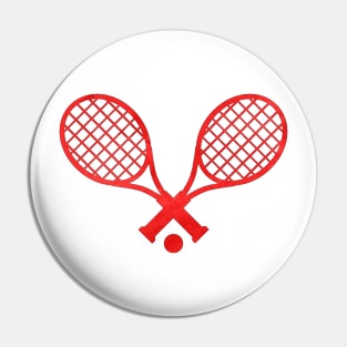 Tennis Racket Red Pin