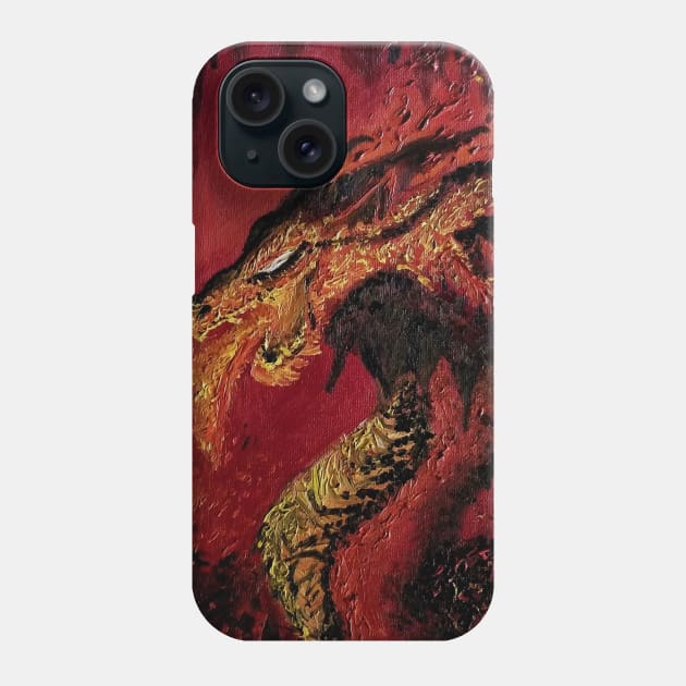 Dragon oil paint Phone Case by RG Illustration