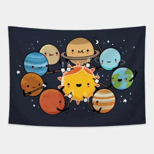 Planets camping Tapestry