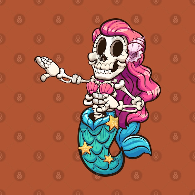 Skeleton mermaid by memoangeles