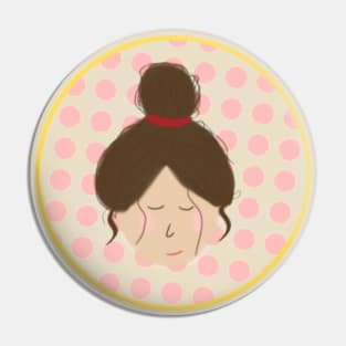 Girl Illustration Pin