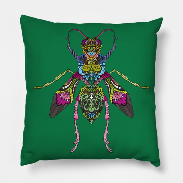 Zentangle Fly Pillow by Mako Design 