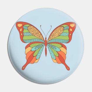 Big Beautiful Multi-Colored Butterfly Pin