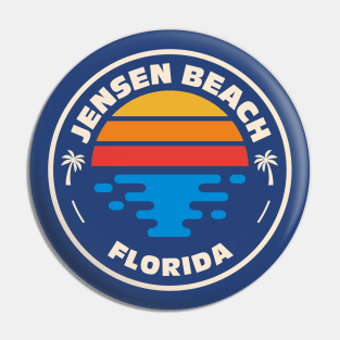 Retro Jensen Beach Florida Vintage Beach Surf Emblem Pin