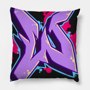 Letter W- Graffiti Street Art Style Pillow