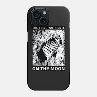 The first footprints on the Moon Black vintage Classic T-Shirt Phone Case