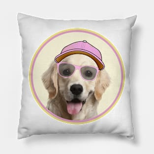 Golden Retriever in cap and shades! Especially for Golden owners! Pillow