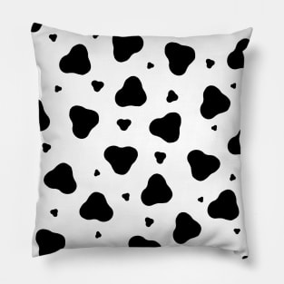 BLACK Cow Spots On White Pattern Pillow