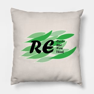 Recycle Reuse Renew Rethink Pillow