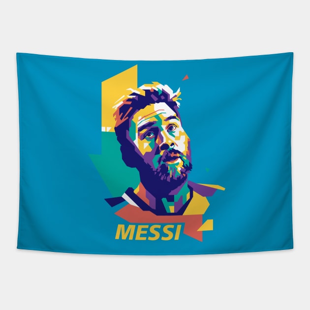 Lionel Messi WPAP Limit Color Tapestry by masnono