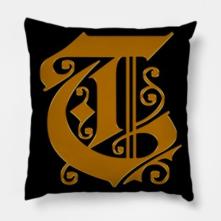 Golden Letter T Pillow