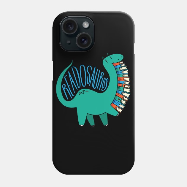 Dinosaur and Books Phone Case by Imaginariux