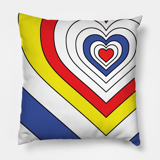 De Stijl inspired hearts Pillow by UnderwaterSky