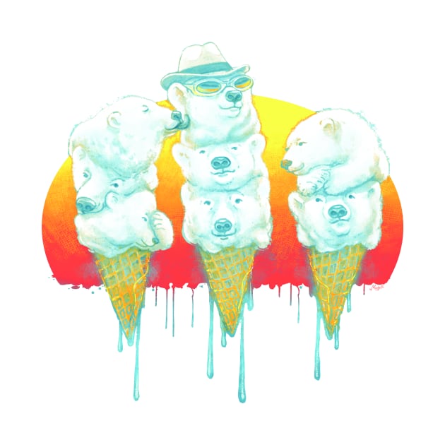 Polar Bear Ice Cream Cones by Mudge