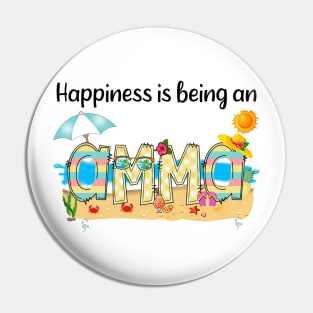 Happiness Is Being An Amma Summer Beach Happy Mother's Day Pin