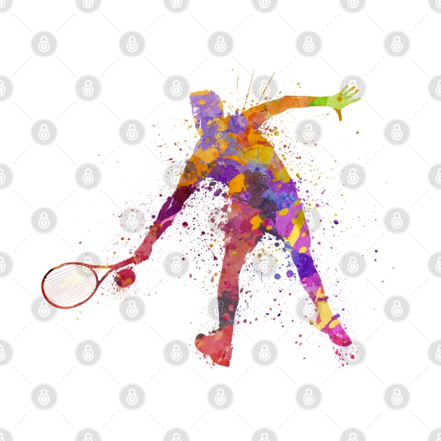 Tennis player in watercolor by PaulrommerArt