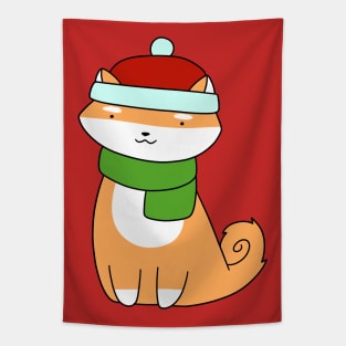 Winter Shiba Tapestry