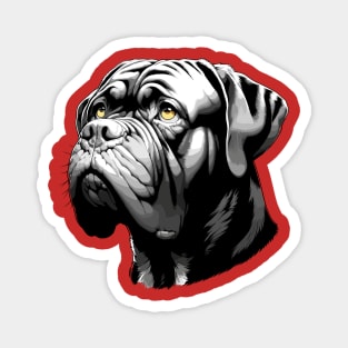 Stunning and Cool Dogue de Bordeaux Monochrome and Gold Portrait for Father's Day Magnet