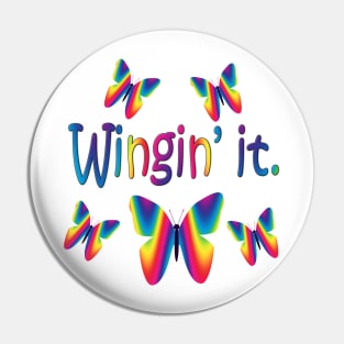 Wingin It with Rainbow Butterflies Pin