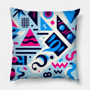 Abstract Colorful 90s Pattern Pillow