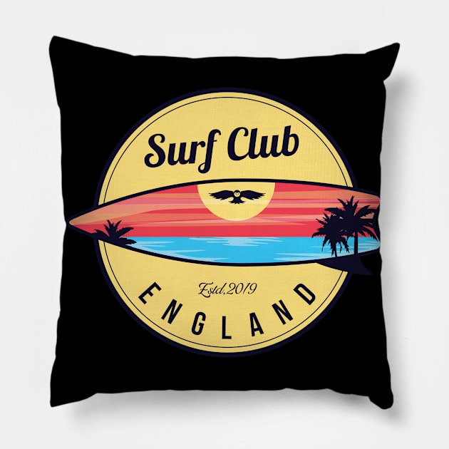 England surf beach Pillow by NeedsFulfilled