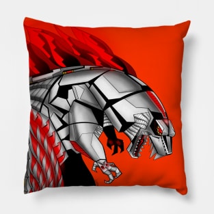 the mechagodzilla in flames Pillow