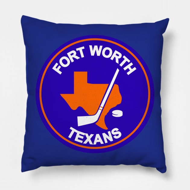 Defunct Fort Worth Texans Hockey 1981 Pillow by LocalZonly