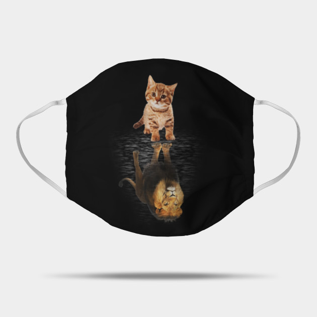 Funny Cat Tee Kitten Cat And Lion Mirror Idea National Pet Dog Cat Lovers Day Unique Mask Teepublic
