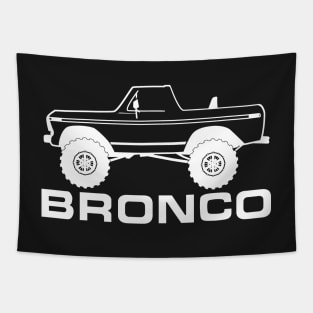 1978-1979 Bronco Side Topless White Print Tapestry