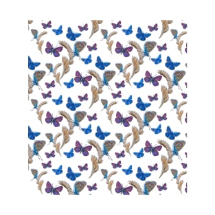 Blue Butterfly pattern T-Shirt