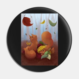 Squirrels playing in leaves Pin