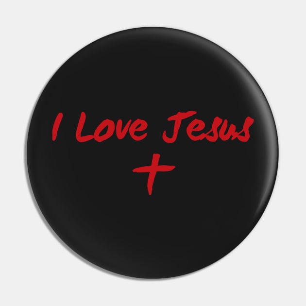 I Love Jesus (red) Pin by VinceField