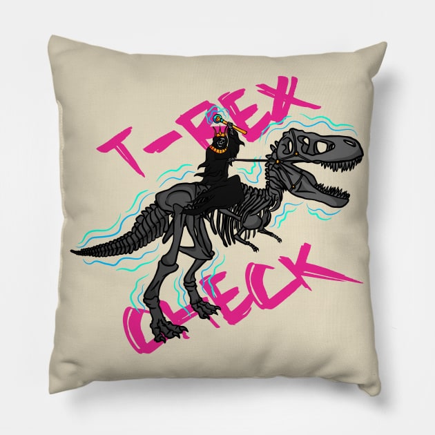 Necromancer Lich Undead Tyrannosaurus Rex Pillow by sadpanda