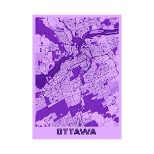 Ottawa - Ontario Lavender City Map T-Shirt