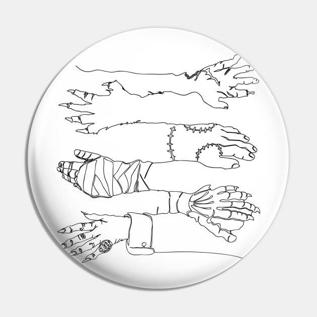 Horror Hands Pin by bortwein