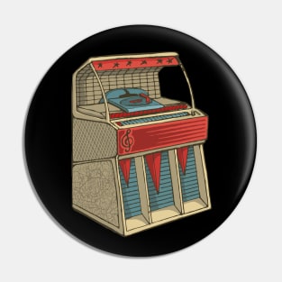 Grunge Retro Jukebox Pin