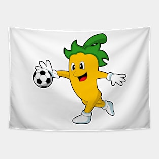 Pepper Vegan as Soccer player with Soccer Tapestry