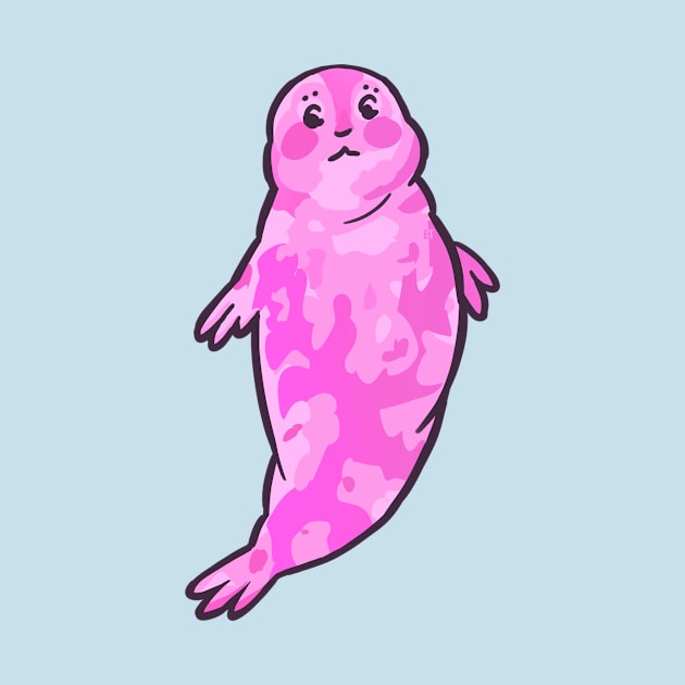 Pink Weddell Seal by Ricka Theien's