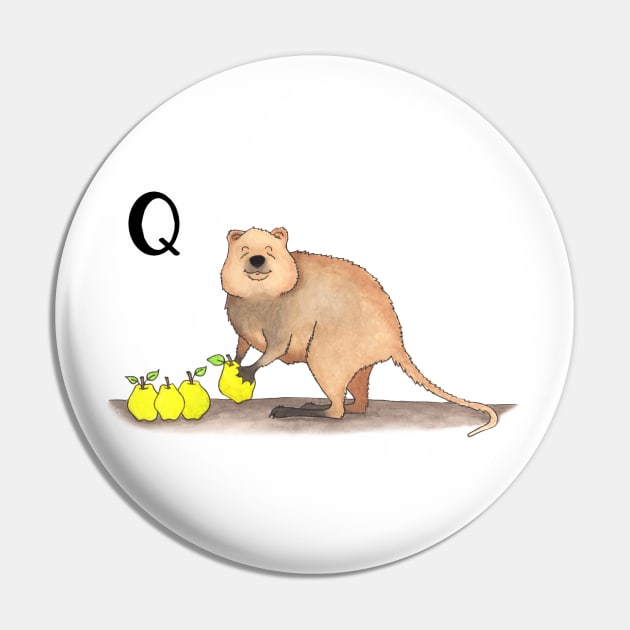 Q is for Quokka Pin by thewatercolorwood